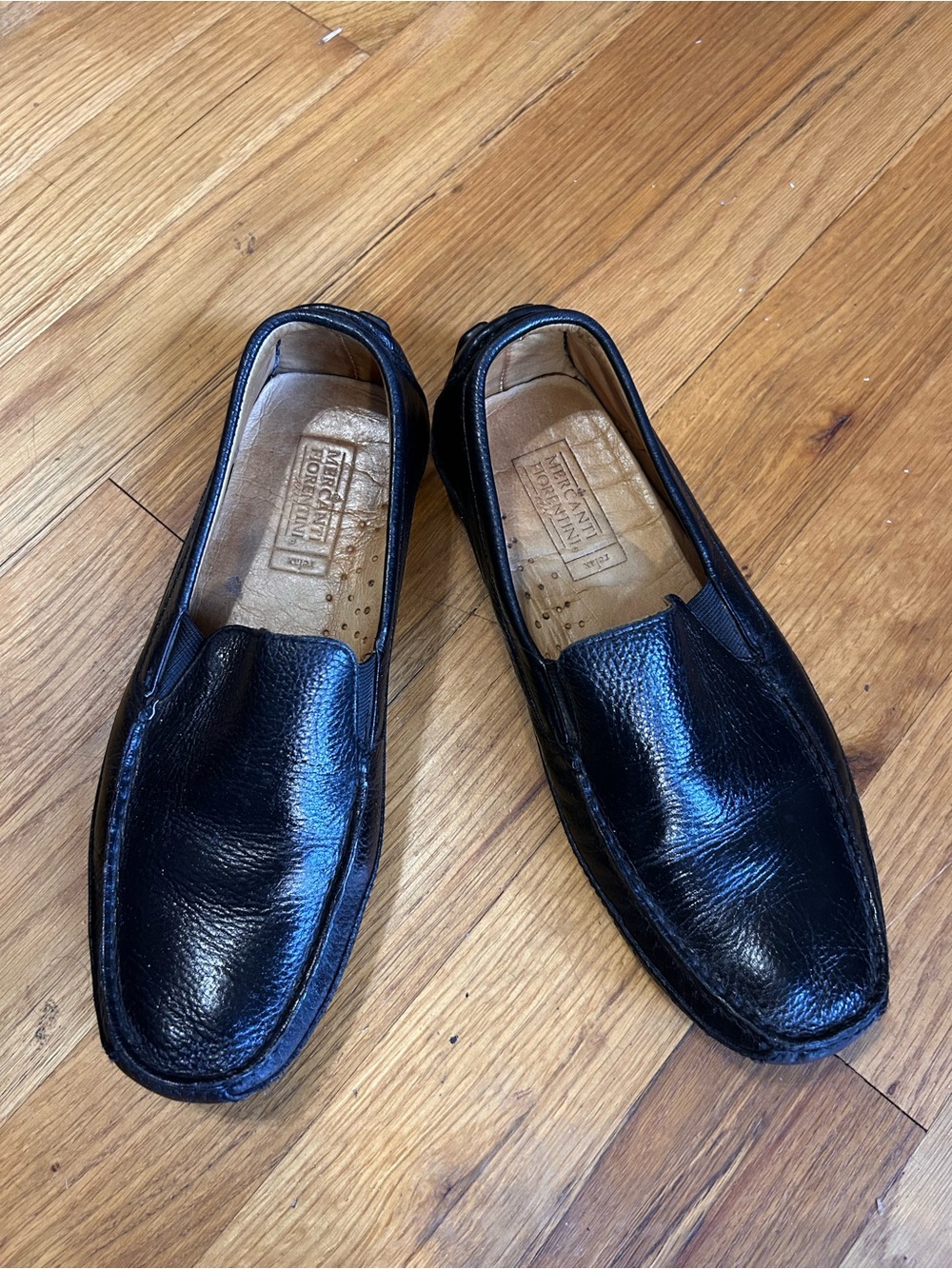 Mercanti Fiorentini Men’s Casual Shoes Black Leather Loafers Size 10M Brazil